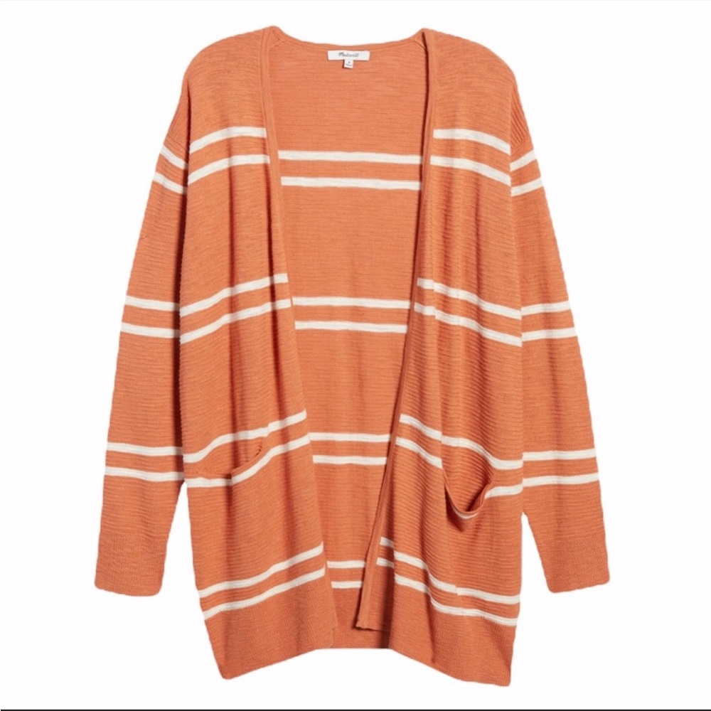 MADEWELL Large Summer Rider Stripe Cardigan Sweater 2020